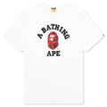 A BATHING APE Color Camo College Tee - White/Red