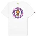 A BATHING APE Color Camo Milo Busy Works Tee - White/Purple