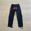 Corteiz Island Cargo Pants - Black/Red Ironleague