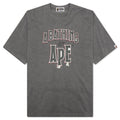 A BATHING APE Crack Print Pattern Logo Relaxed Fit Tee - Black