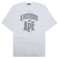A BATHING APE Crack Print Pattern Logo Relaxed Fit Tee - White