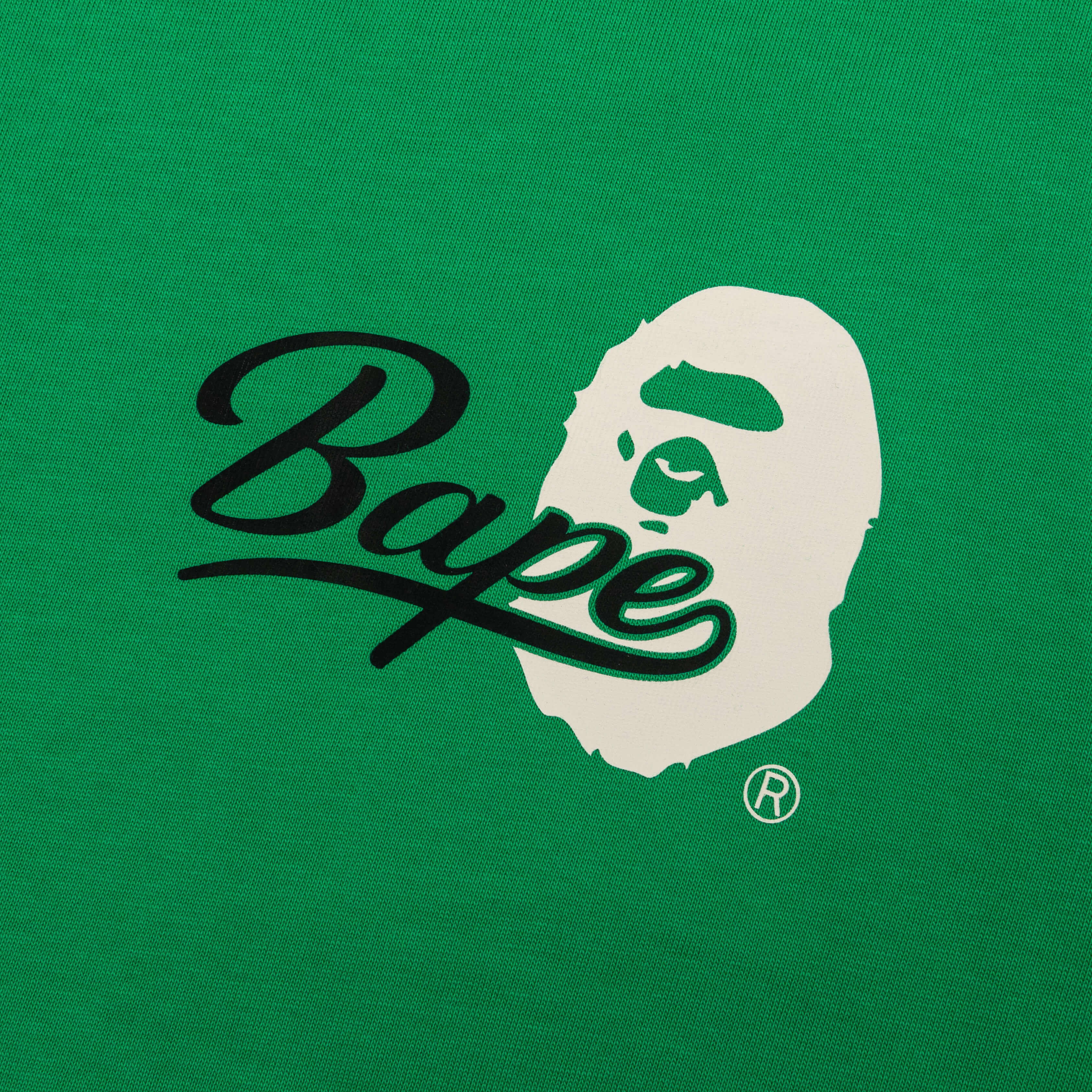 A BATHING APE Cursive College Logo Relaxed Fit Tee - Green