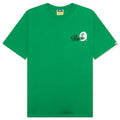 A BATHING APE Cursive College Logo Relaxed Fit Tee - Green