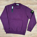 Stone Island Garment Dyed Crewneck Sweatshirt in Burgundy Ironleague