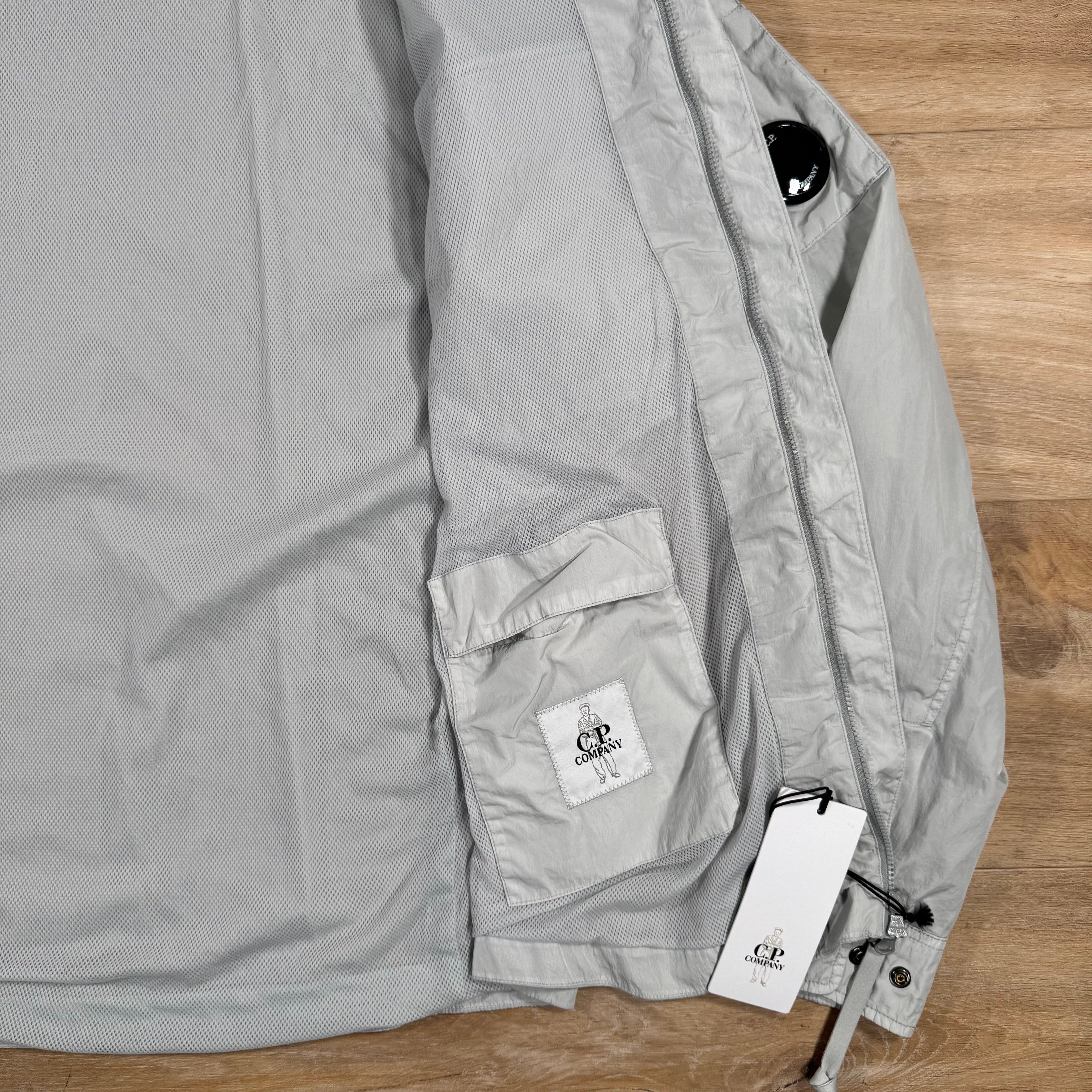 CP Company Chrome-R Lens Overshirt in Blue Fox - Grey Ironleague