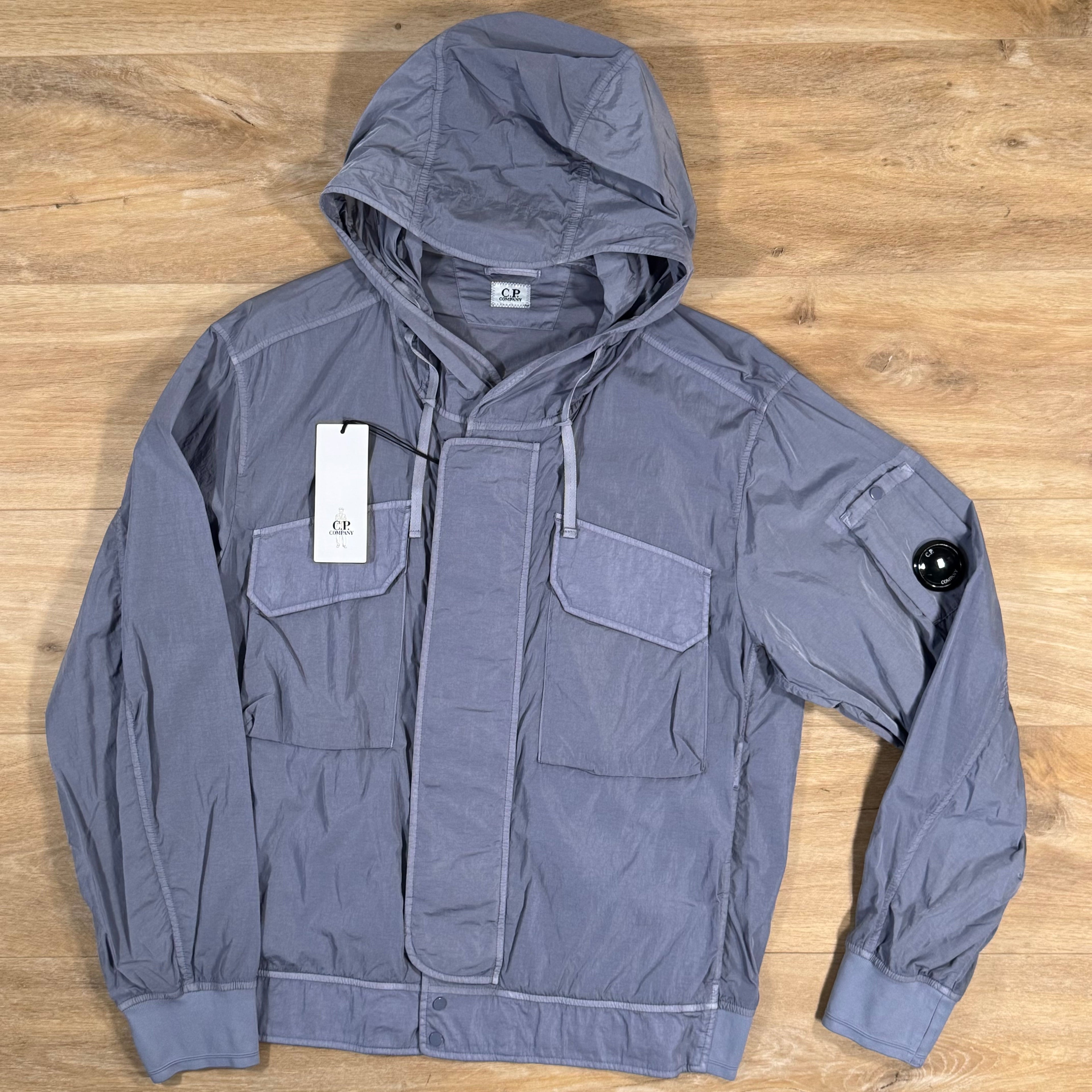 CP Company Chrome-R Hooded Lens Jacket in Lavender Violet Ironleague