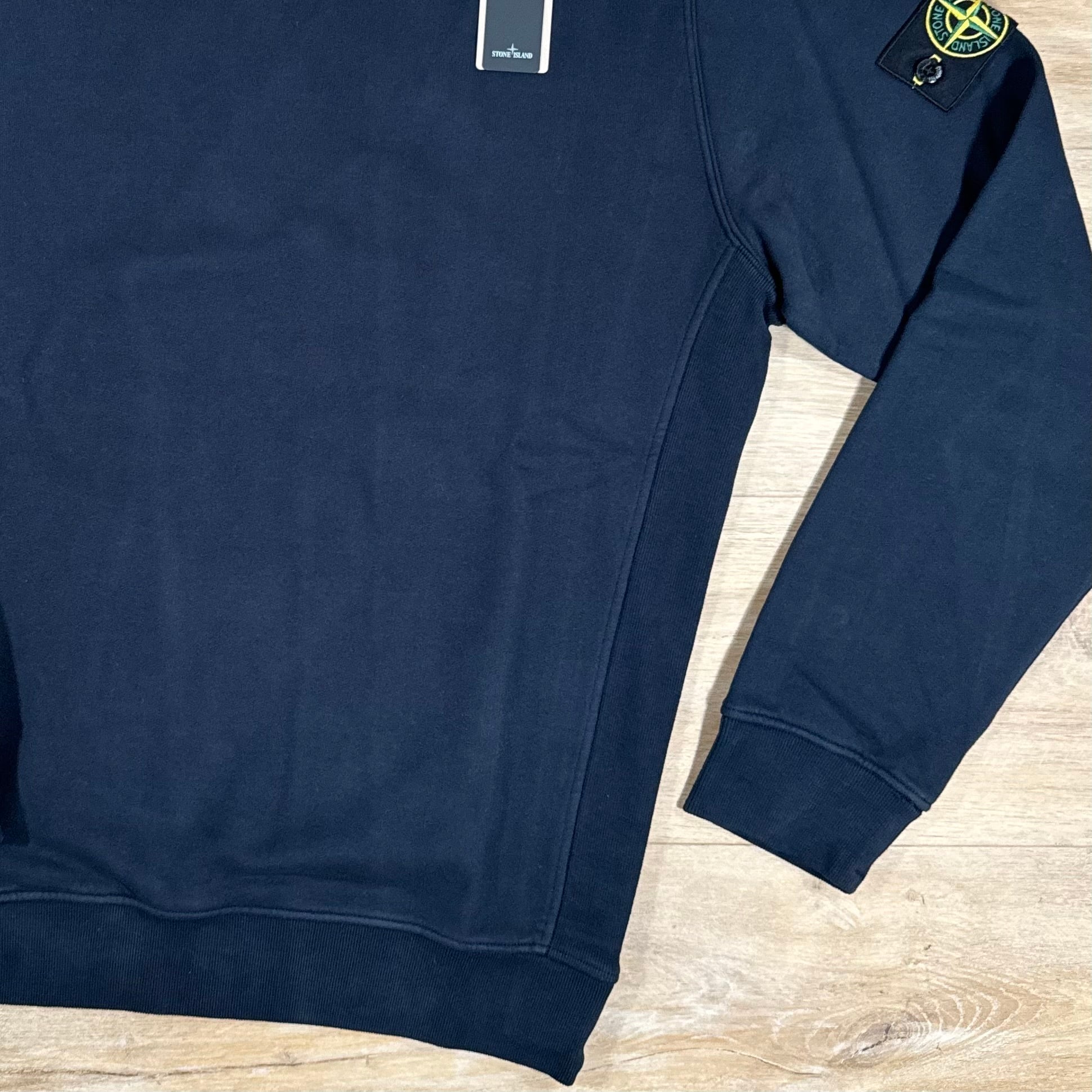Stone Island Garment Dyed Crewneck Sweatshirt in Navy Ironleague