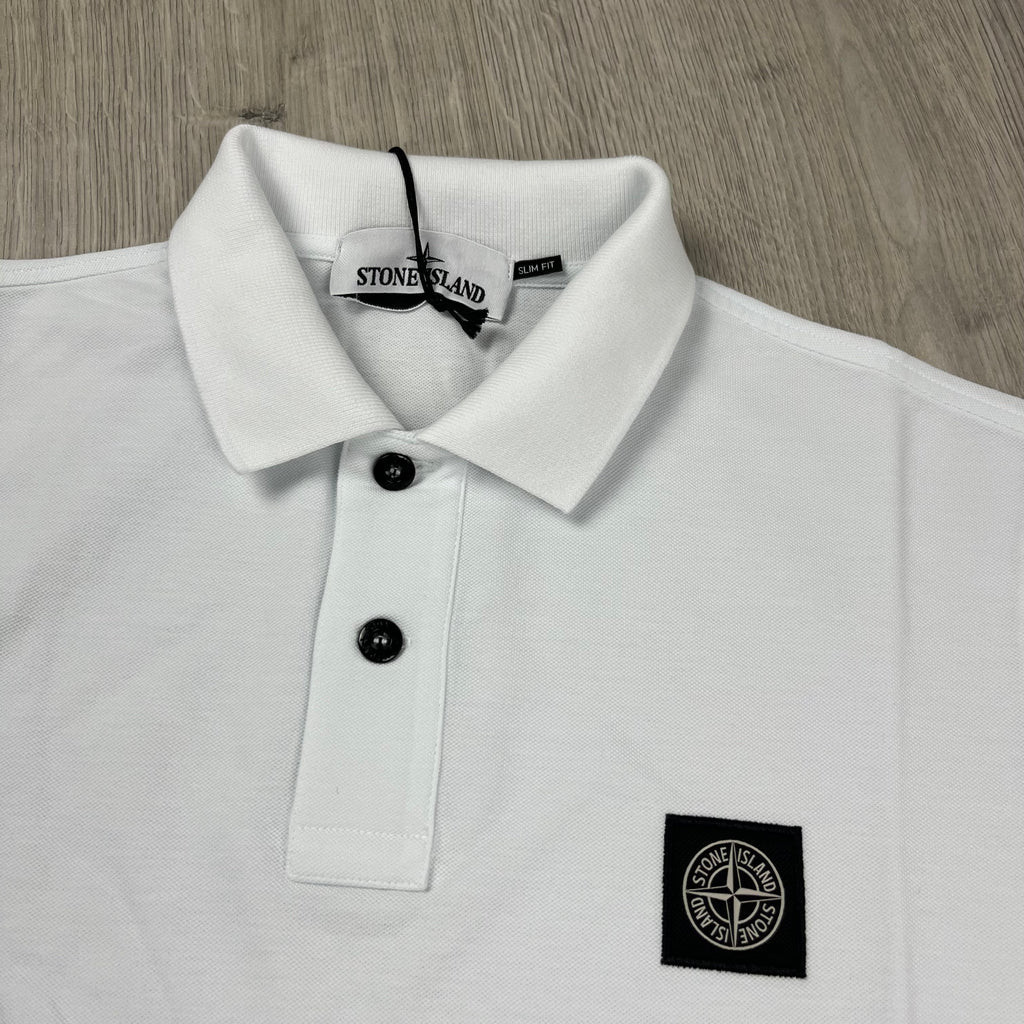 Stone Island Patch Polo Shirt - White Ironleague