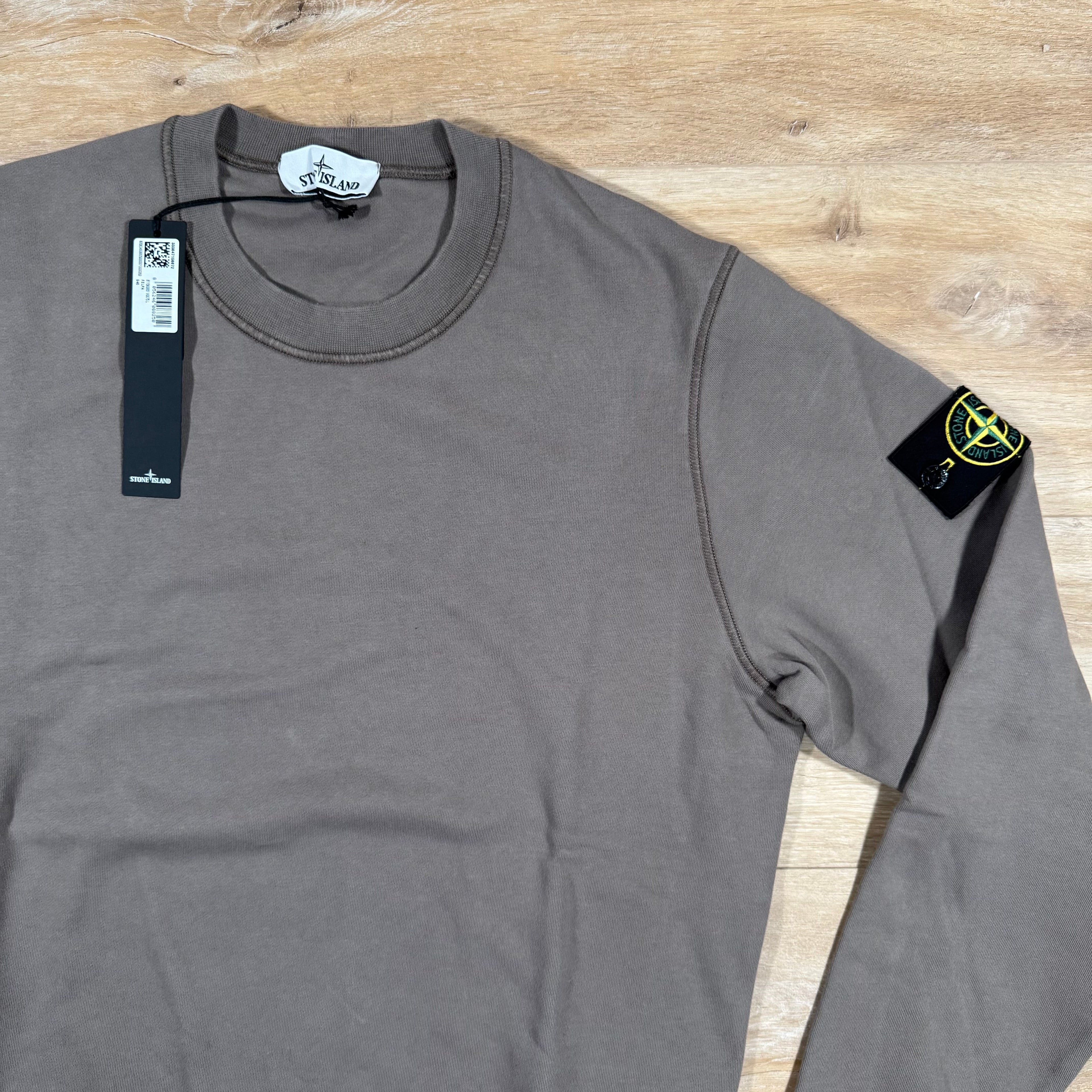 Stone Island Garment Dyed Crewneck Sweatshirt in Walnut Brown Ironleague