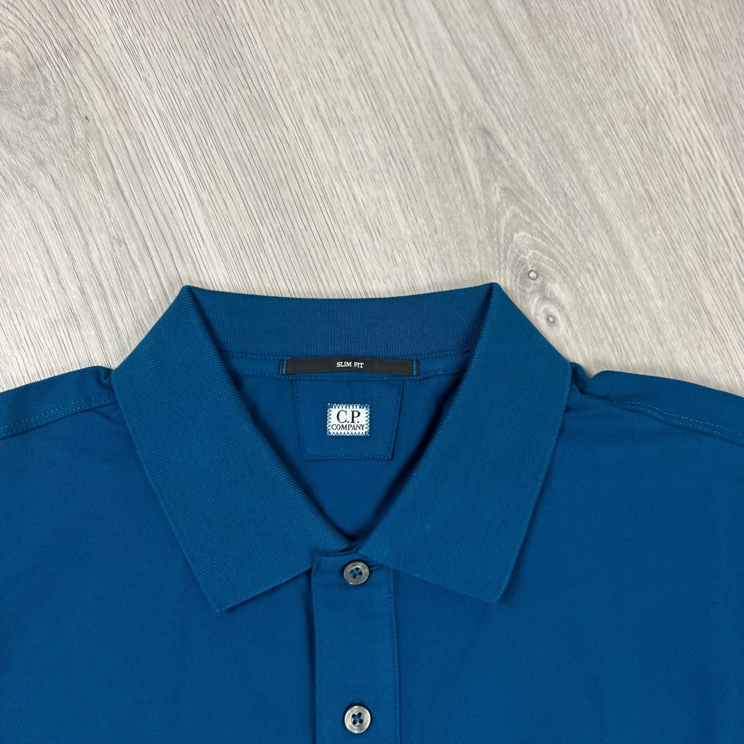CP Company Piquet Polo Shirt - Ink Blue Ironleague