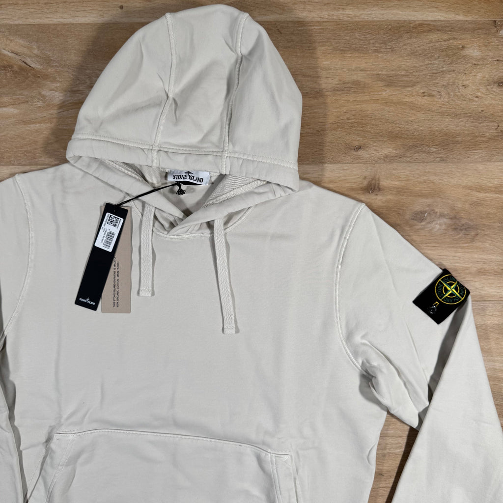 Stone Island Organic Cotton Fleece Pullover Hoodie in Sand Ironleague