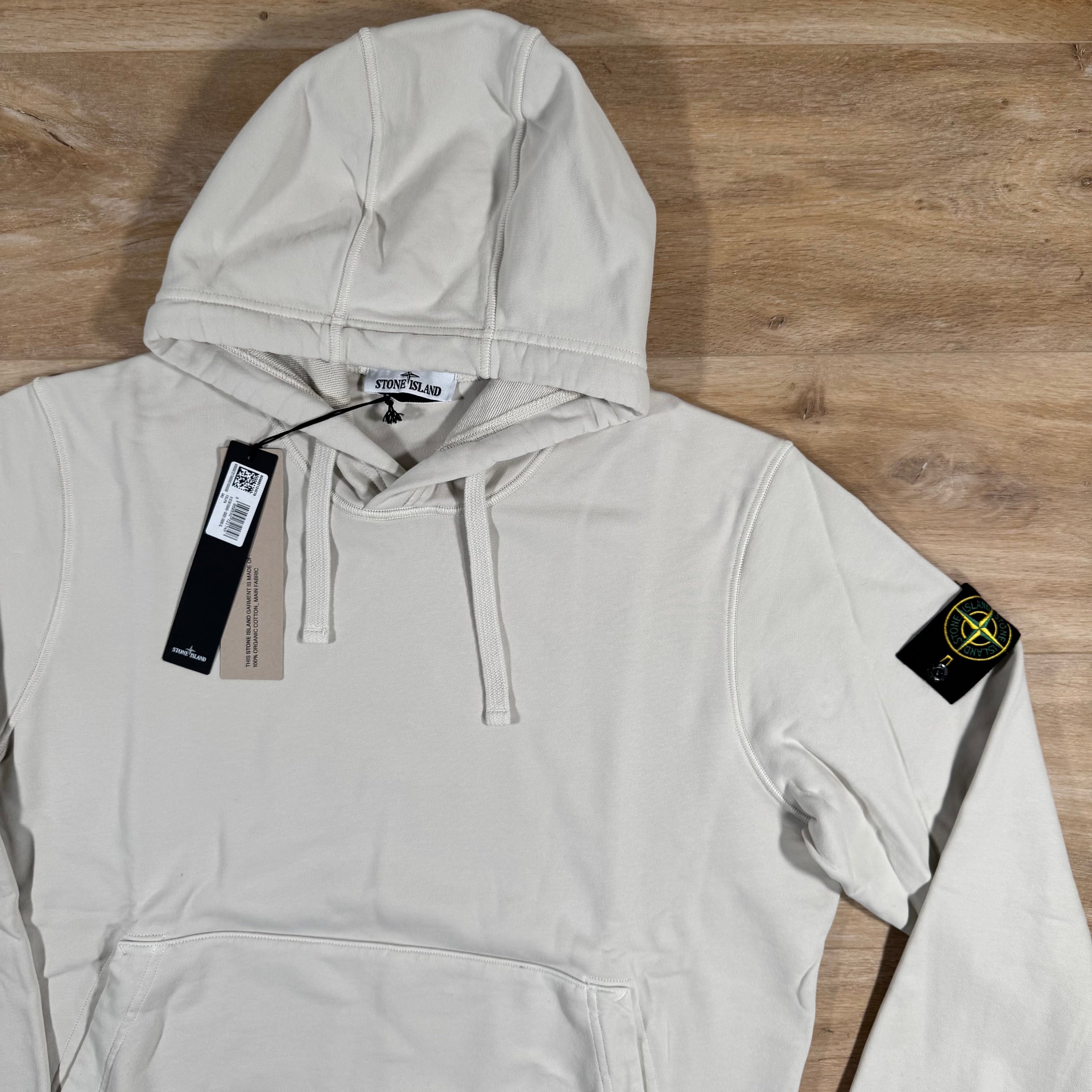 Stone Island Organic Cotton Fleece Pullover Hoodie in Sand Ironleague