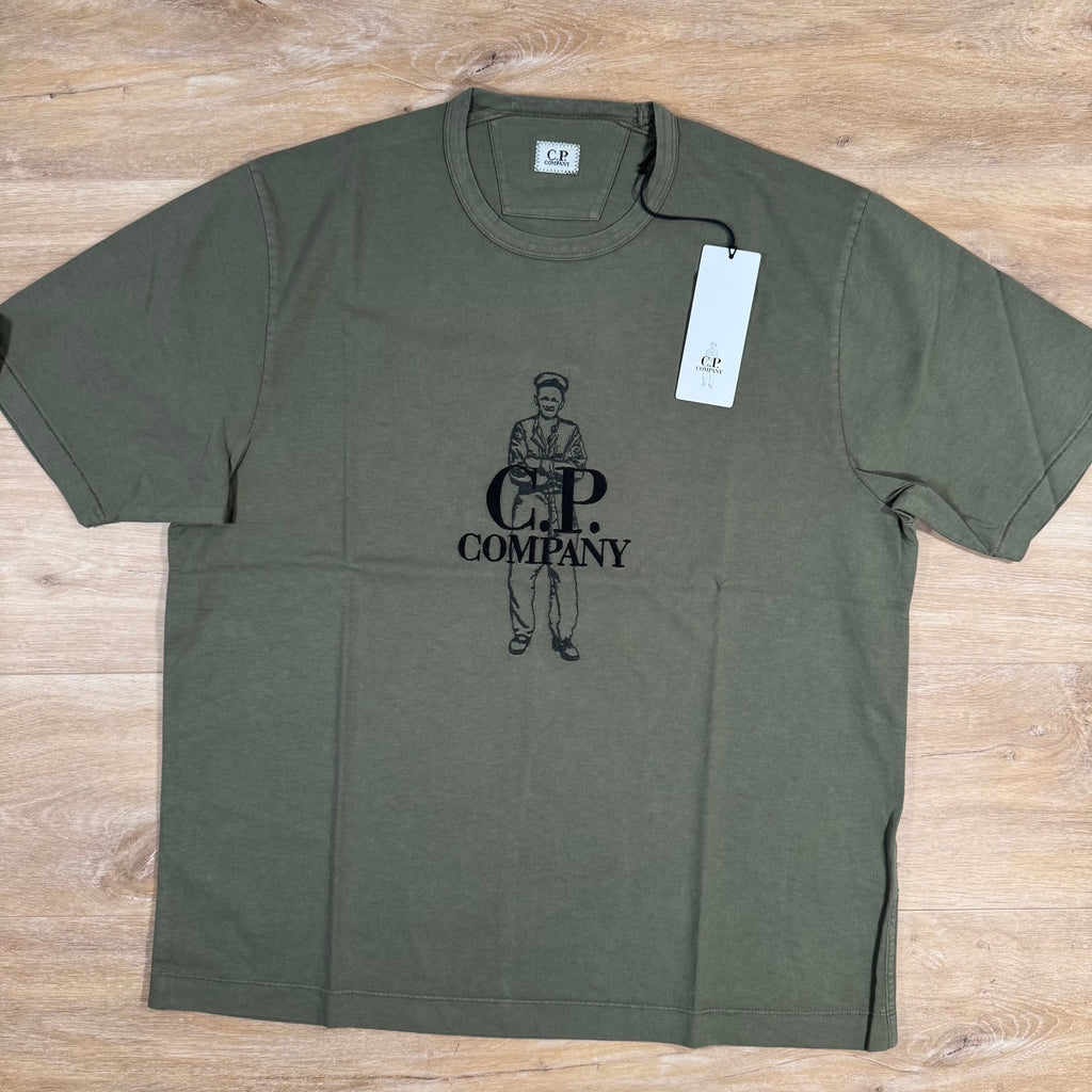 CP Company 1020 British Sailor T-Shirt in Thyme - Green Ironleague