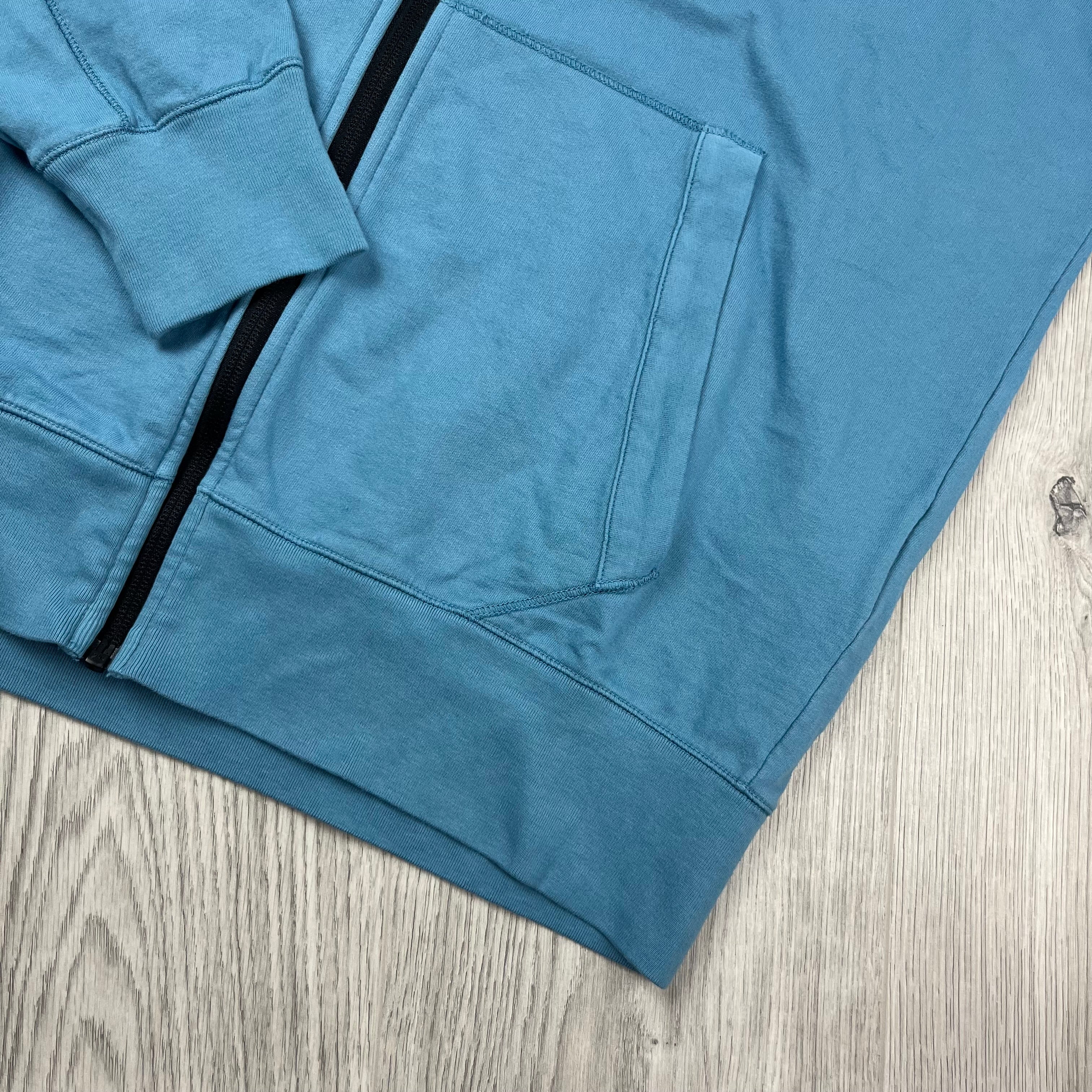 CP Company Light Fleece Zip Hoodie - Aegean Blue Ironleague