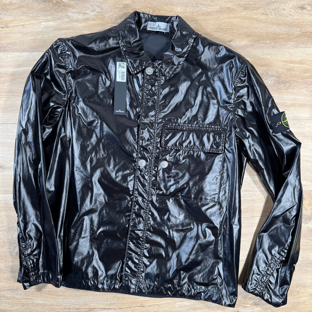 Stone Island Mussola Gomatta-TC Overshirt in Black Ironleague