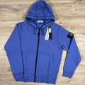 Stone Island Organic Cotton Fleece Zip Hoodie in Lavender Ironleague