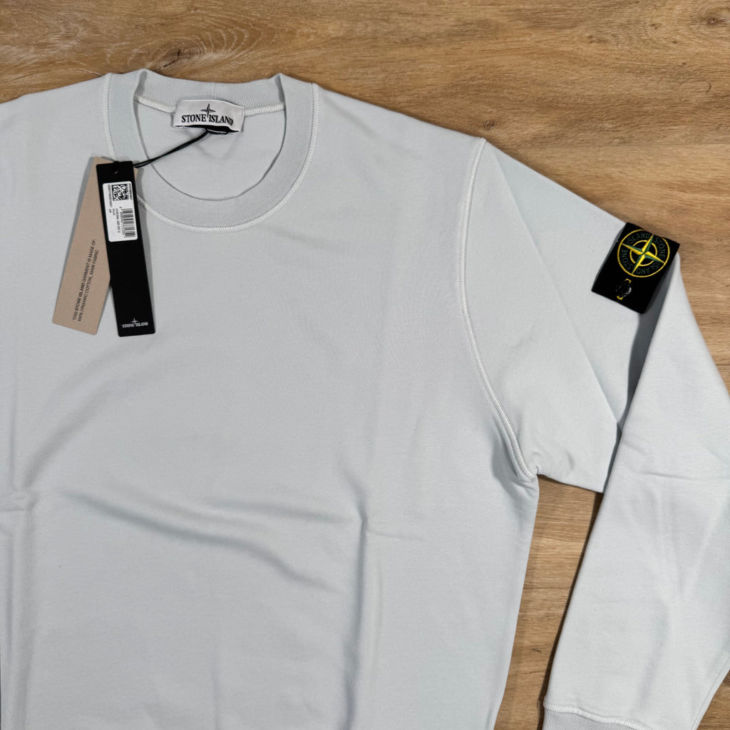 Stone Island Organic Cotton Fleece Sweatshirt in Sky Blue Ironleague