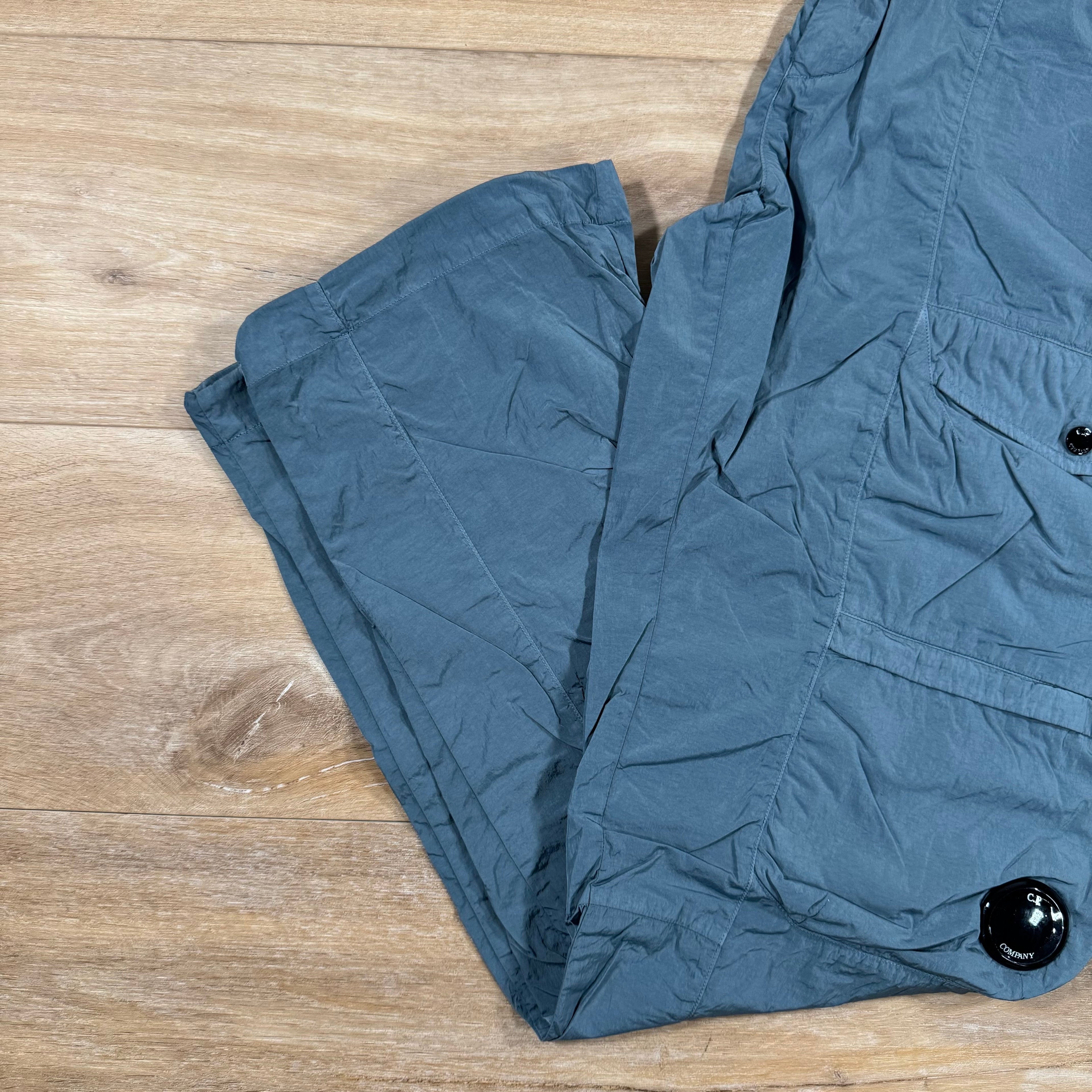 CP Company Chrome-R Cargo Lens Pants in Stormy Weather - Blue Ironleague