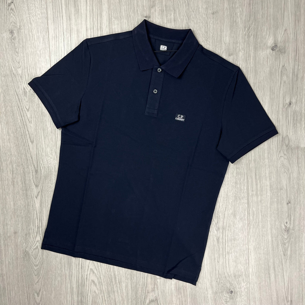 CP Company Piquet Polo Shirt - Navy Ironleague