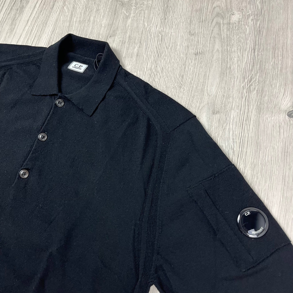 CP Company Wool Polo Shirt - Black Ironleague