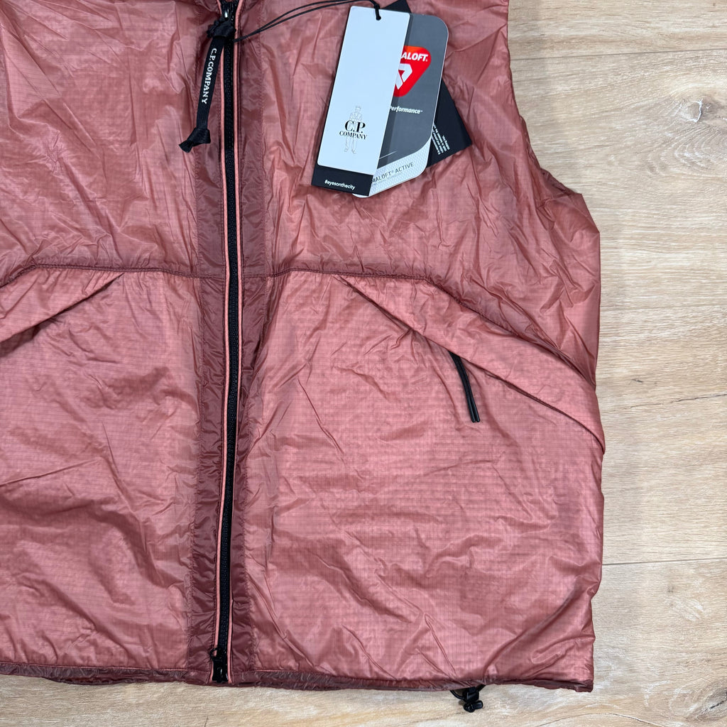 CP Company Nada Shell Primaloft Goggle Vest in Canyon Clay - Pink Ironleague