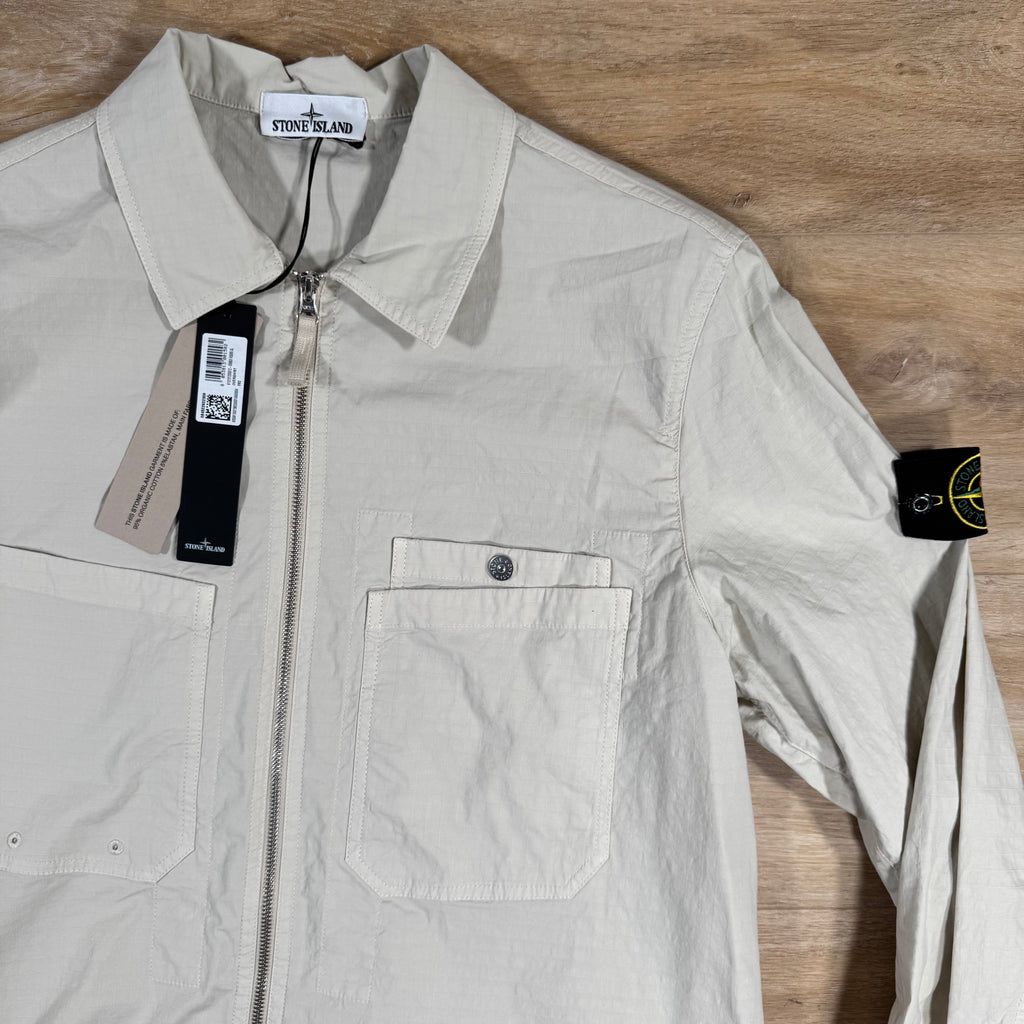 Stone Island Mil-Spec Stretch Ripstop-TC Overshirt in Sand Ironleague