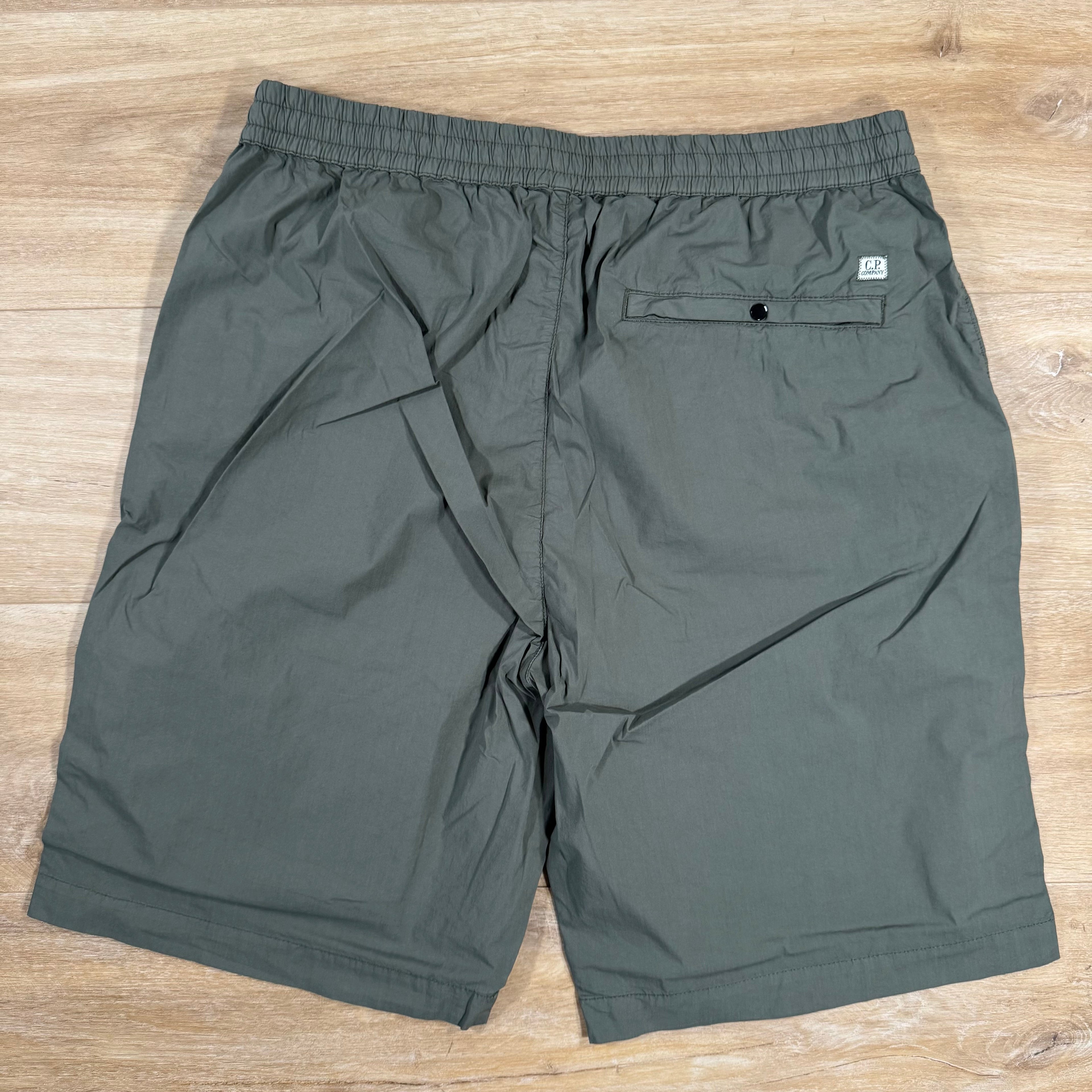 CP Company 50 Fili Stretch Cargo Shorts in Thyme - Green Ironleague