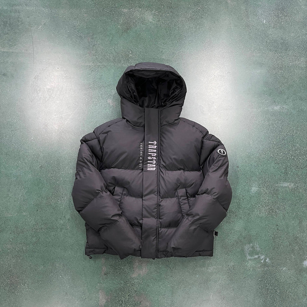 Trapstar Decoded Hooded Puffer 2.0 Jacket - Black Ironleague