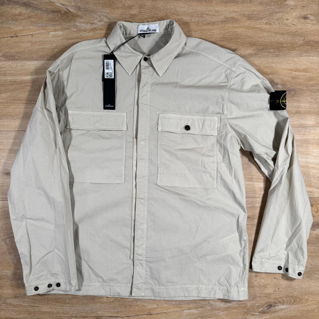 Stone Island Stretch Tela Overshirt in Sand Ironleague