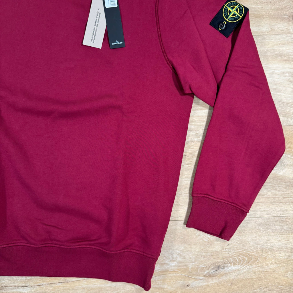 Stone Island Organic Cotton Fleece Sweatshirt in Cherry Ironleague