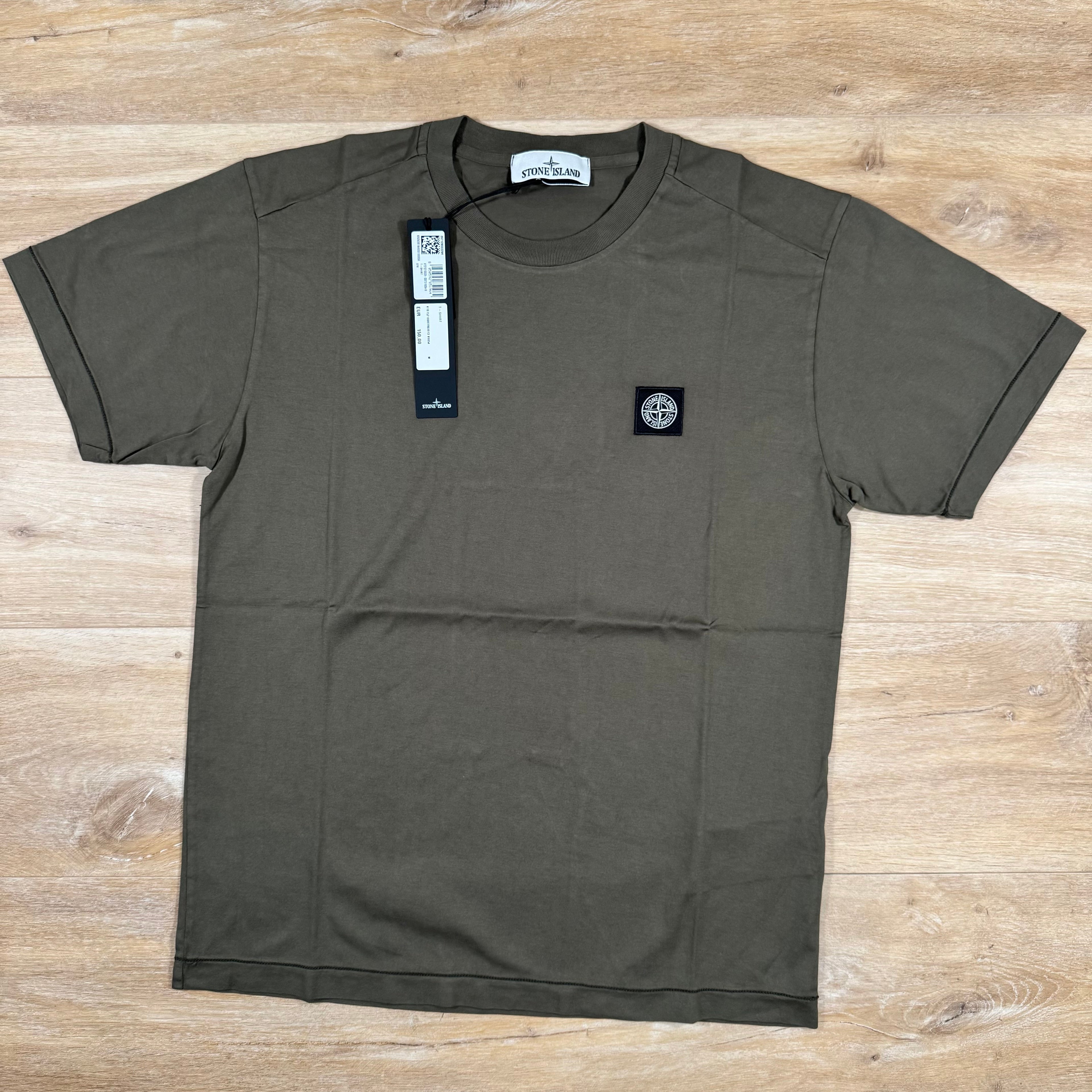 Stone Island Patch Logo T-Shirt in Military Green Ironleague