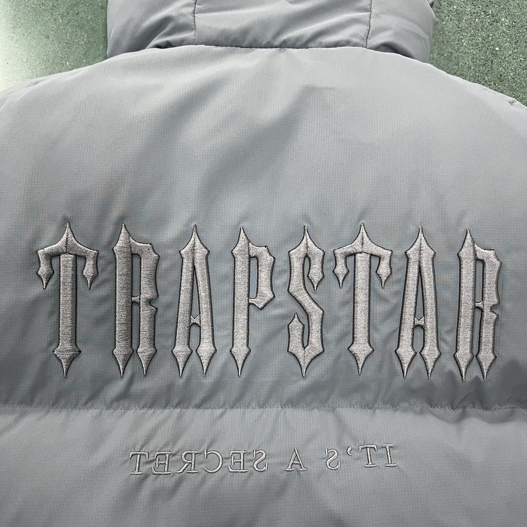 Trapstar Decoded 2.0 Hooded Puffer Jacket - Grey Ironleague