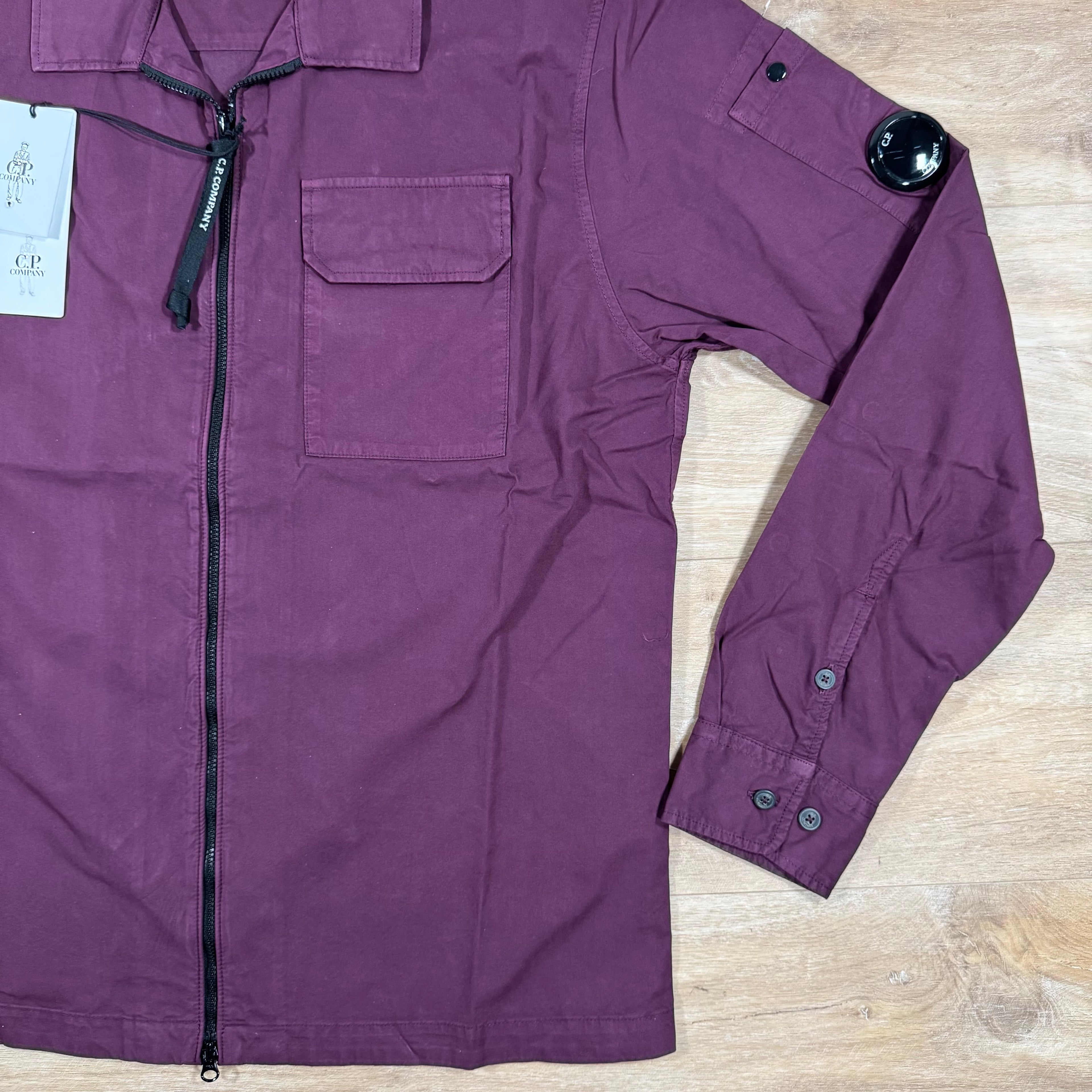 CP Company Gabardine Lens Overshirt in Potent Purple Ironleague