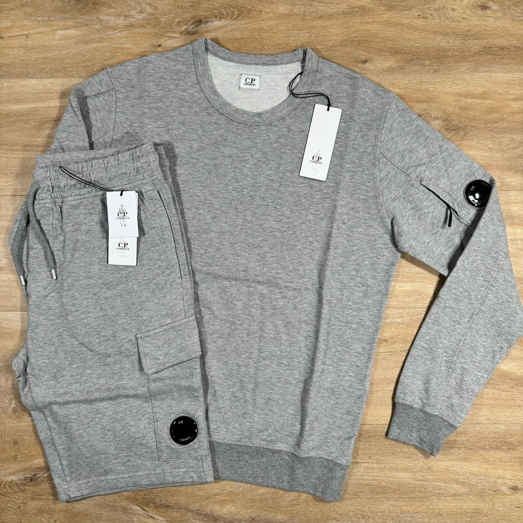 CP Company Light Fleece Lens Tracksuit in Grey Ironleague