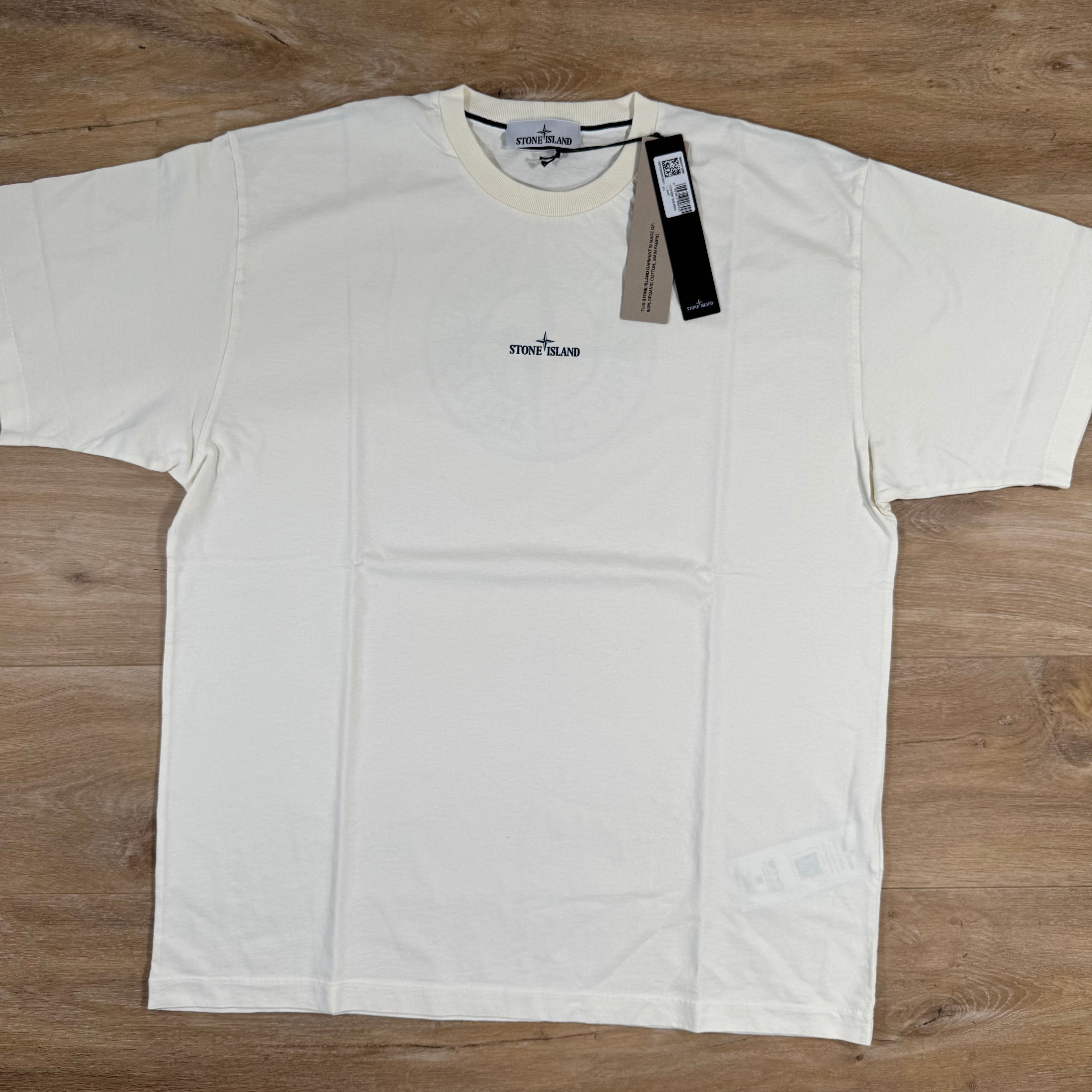 Stone Island Organic Cotton Compass Camo T-Shirt in Ivory Ironleague