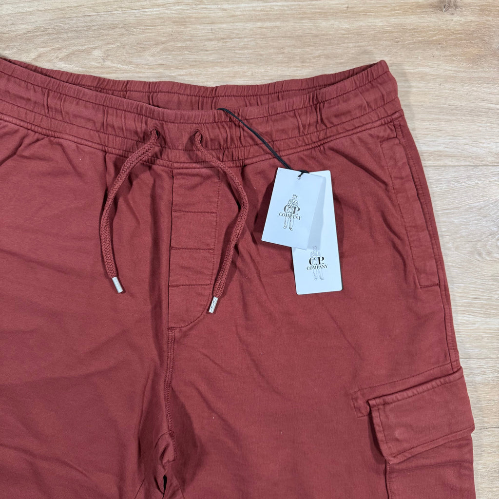 CP Company Light Fleece Cargo Lens Shorts in Sable - Brown Ironleague