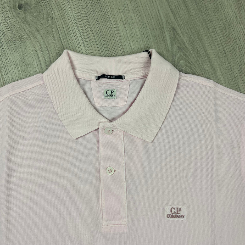 CP Company Piquet Polo Shirt - Pink Ironleague