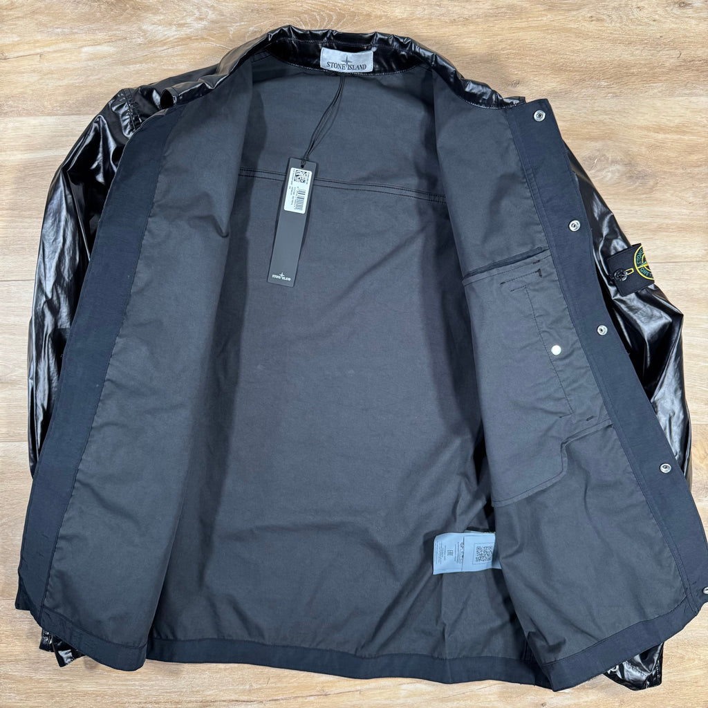 Stone Island Mussola Gomatta-TC Overshirt in Black Ironleague