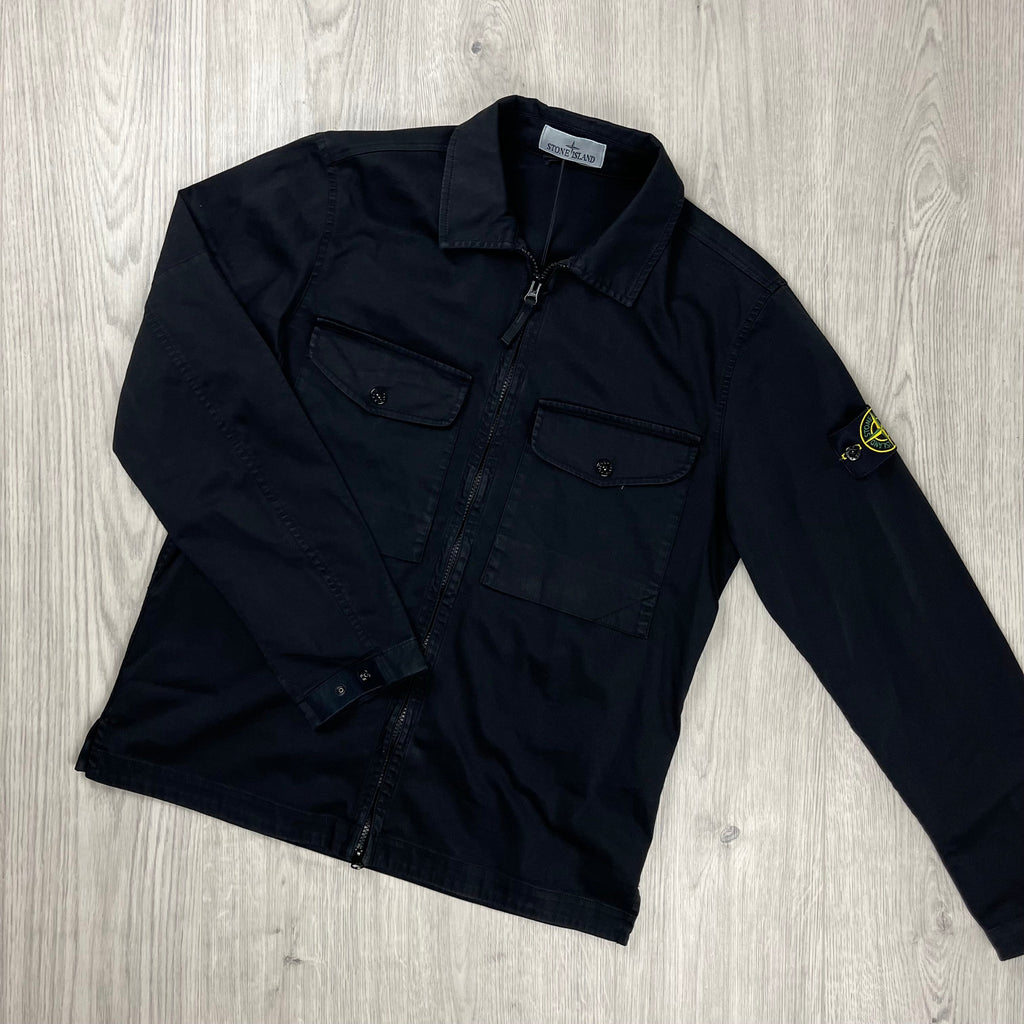 Stone Island Zip Overshirt - Black Ironleague