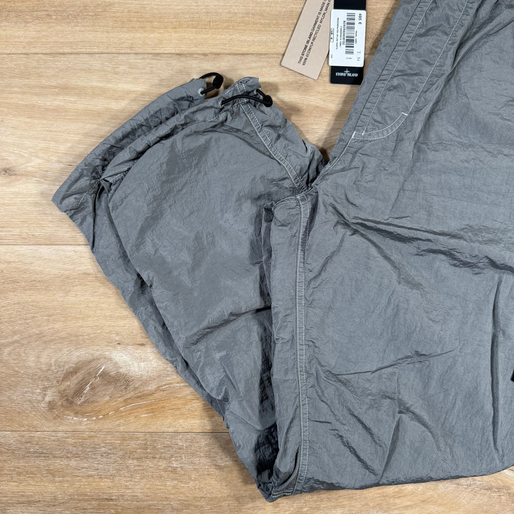 Stone Island Nylon Metal Pants in Pearl Grey with Nylon Mesh Lining Ironleague