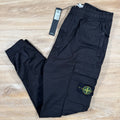 Stone Island Stretch Cotton Tela Cargo Pants in Black Ironleague