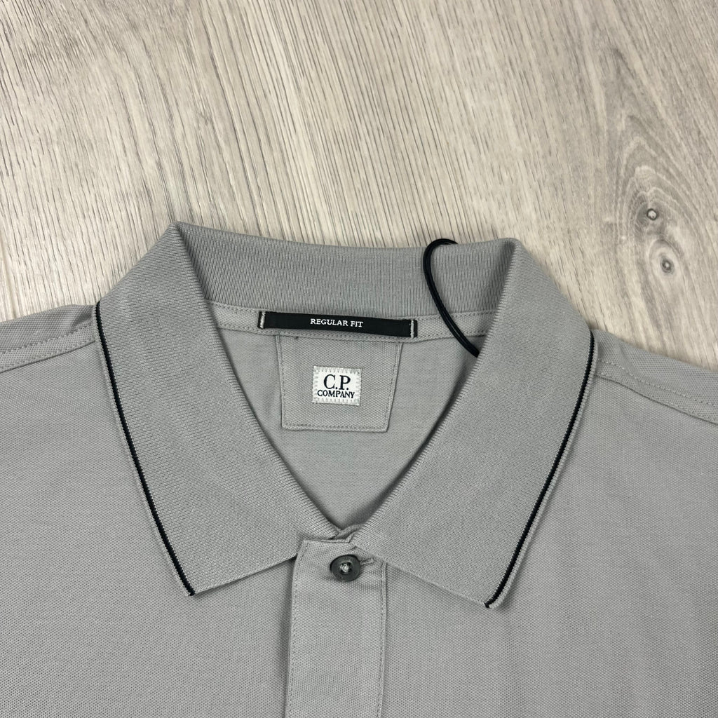 CP Company Piquet Polo Shirt - Drizzle Ironleague