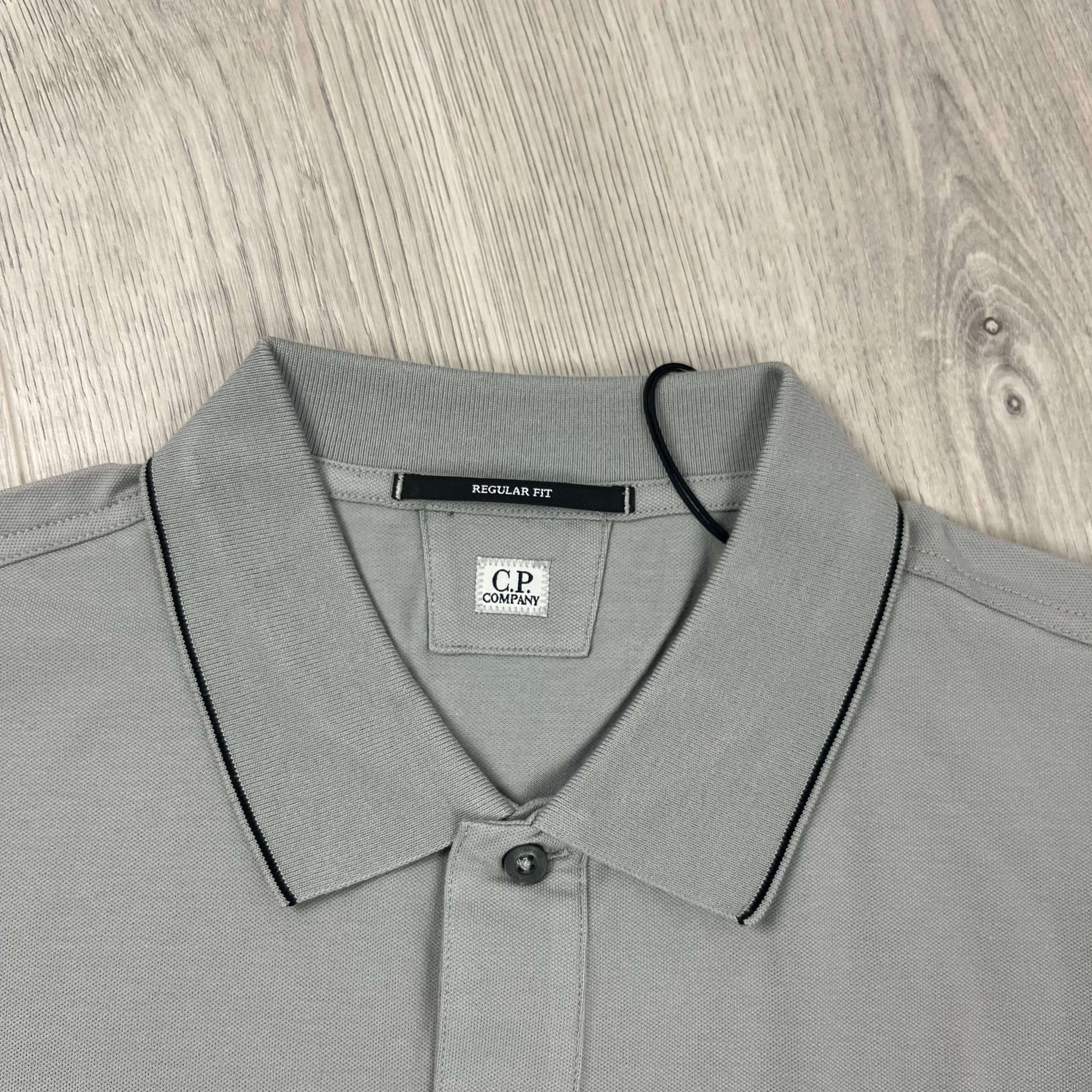 CP Company Piquet Polo Shirt - Drizzle Ironleague