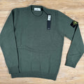 Stone Island Lambswool Crewneck Jumper in Military Green Ironleague