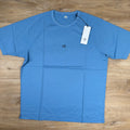 CP Company Micronet Jersey Raglan Logo T-Shirt in Pacific Coast - Light Blue Ironleague