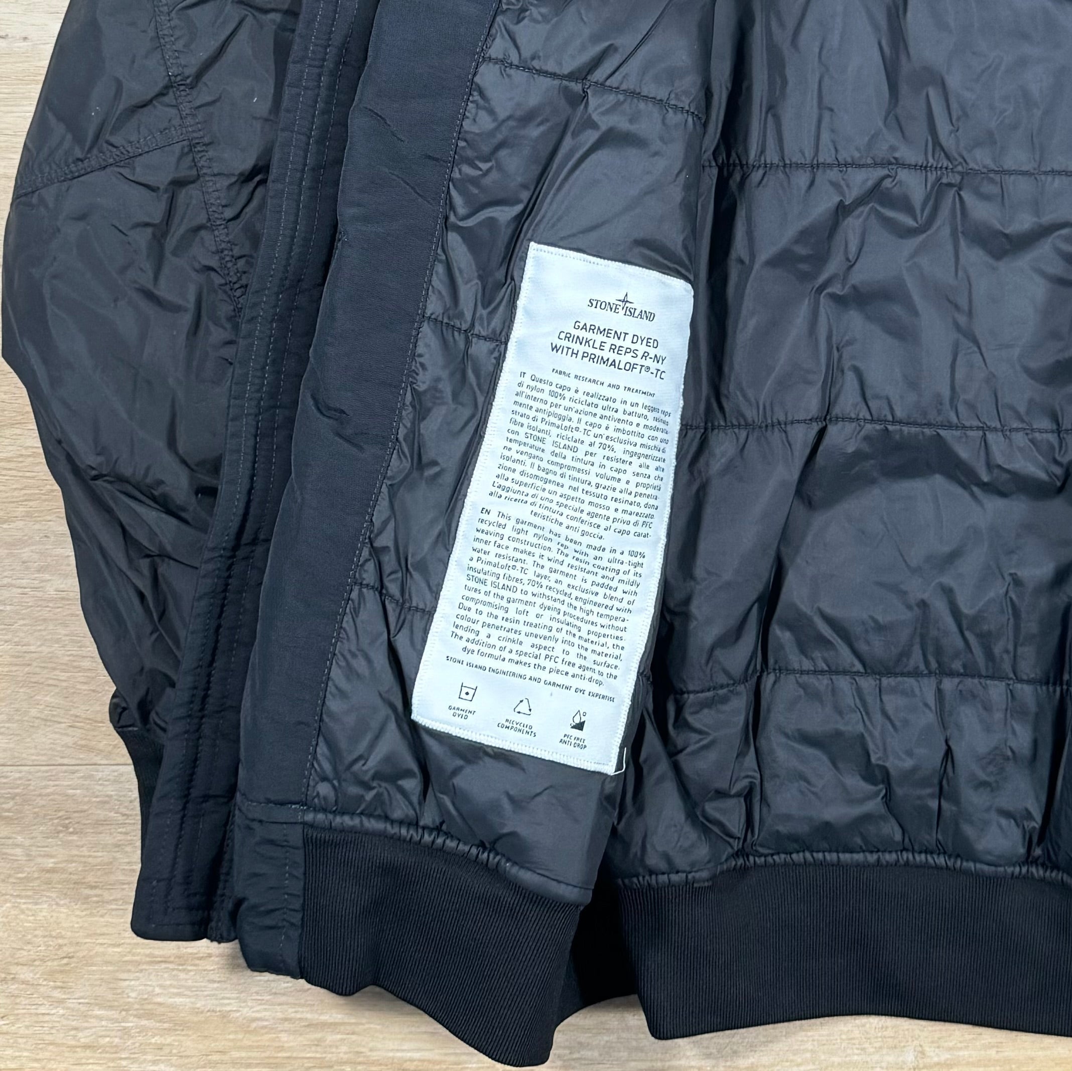 Stone Island Crinkle Reps R-NY Primaloft T-C Jacket in Black Ironleague