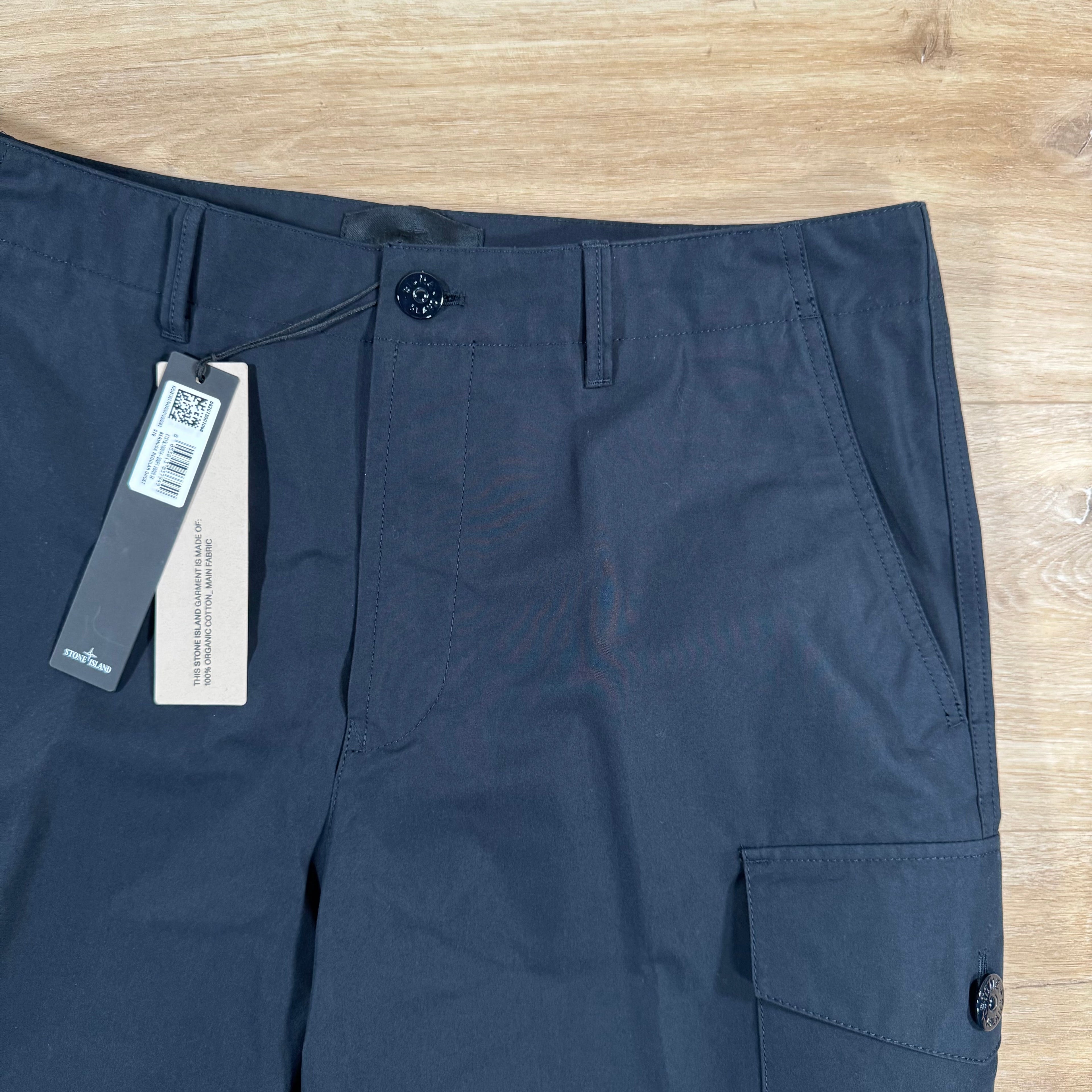 Stone Island Weatherproof Ghost Cargo Bermuda Shorts in Navy Ironleague