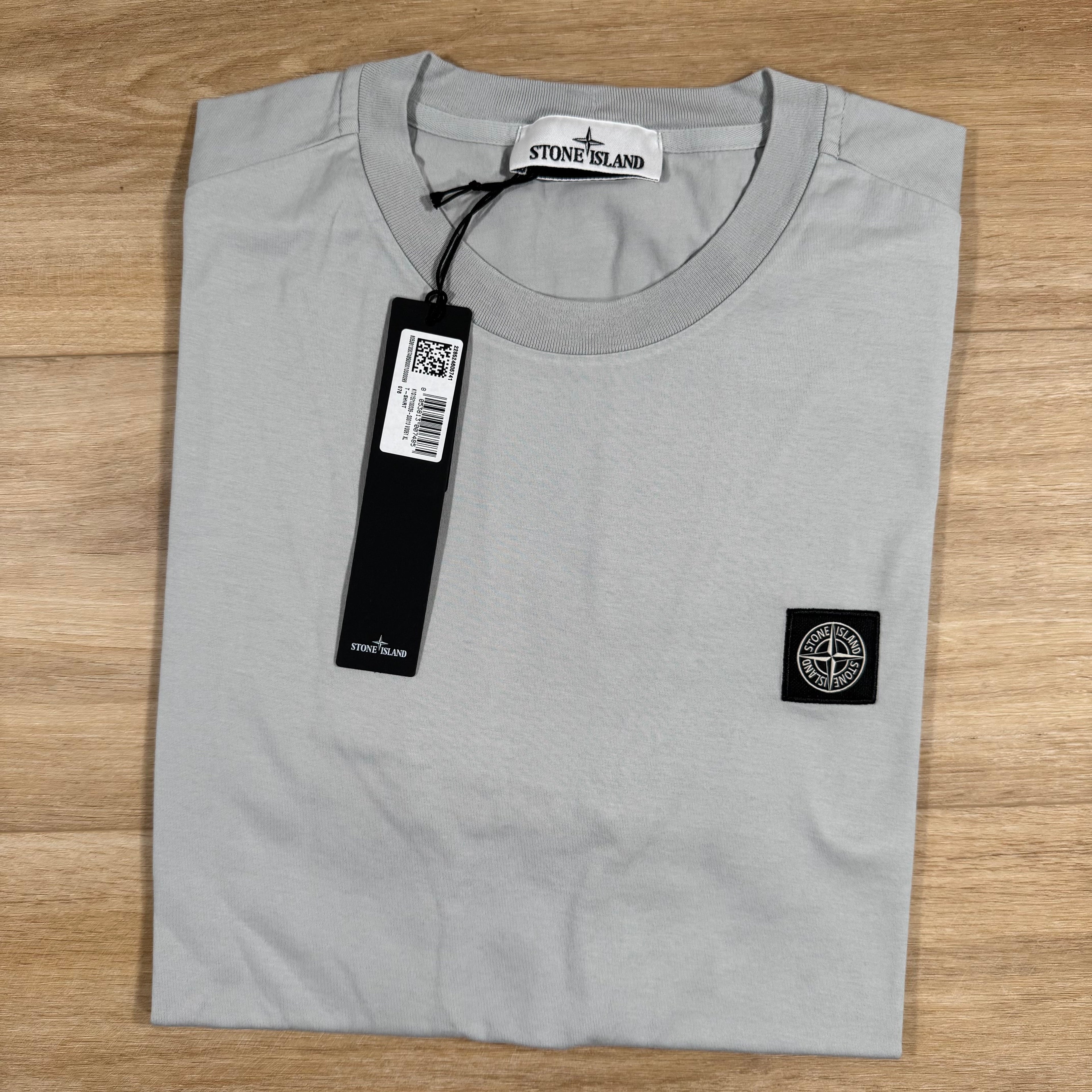Stone Island Patch Logo T-Shirt in Pearl Grey Ironleague