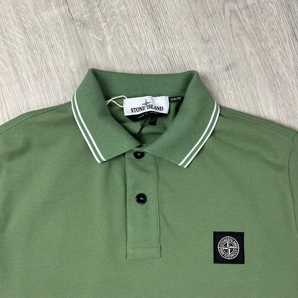 Stone Island Patch Polo Shirt - Olive Green Ironleague
