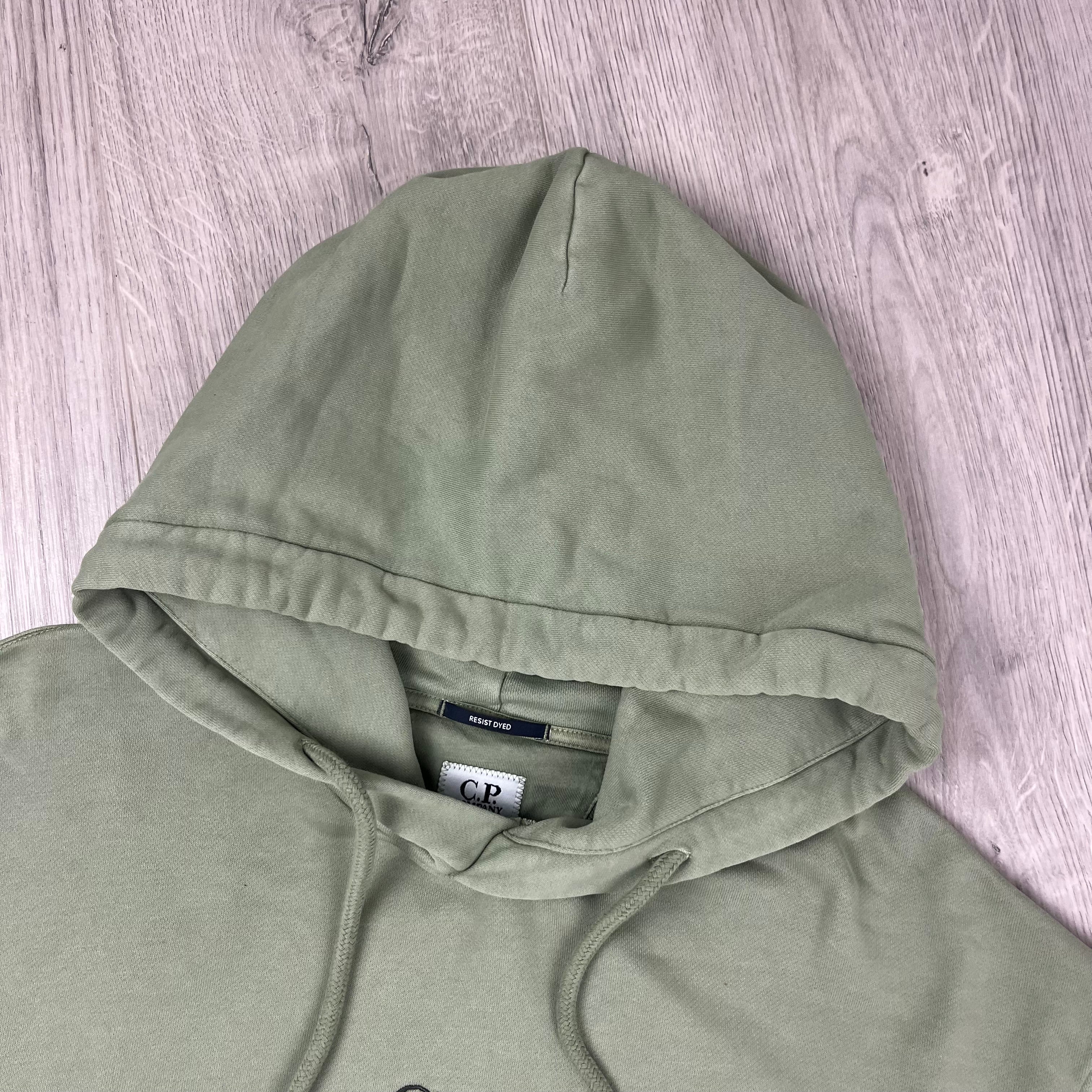 CP Company Raised Fleece Hoodie - Seagrass Ironleague